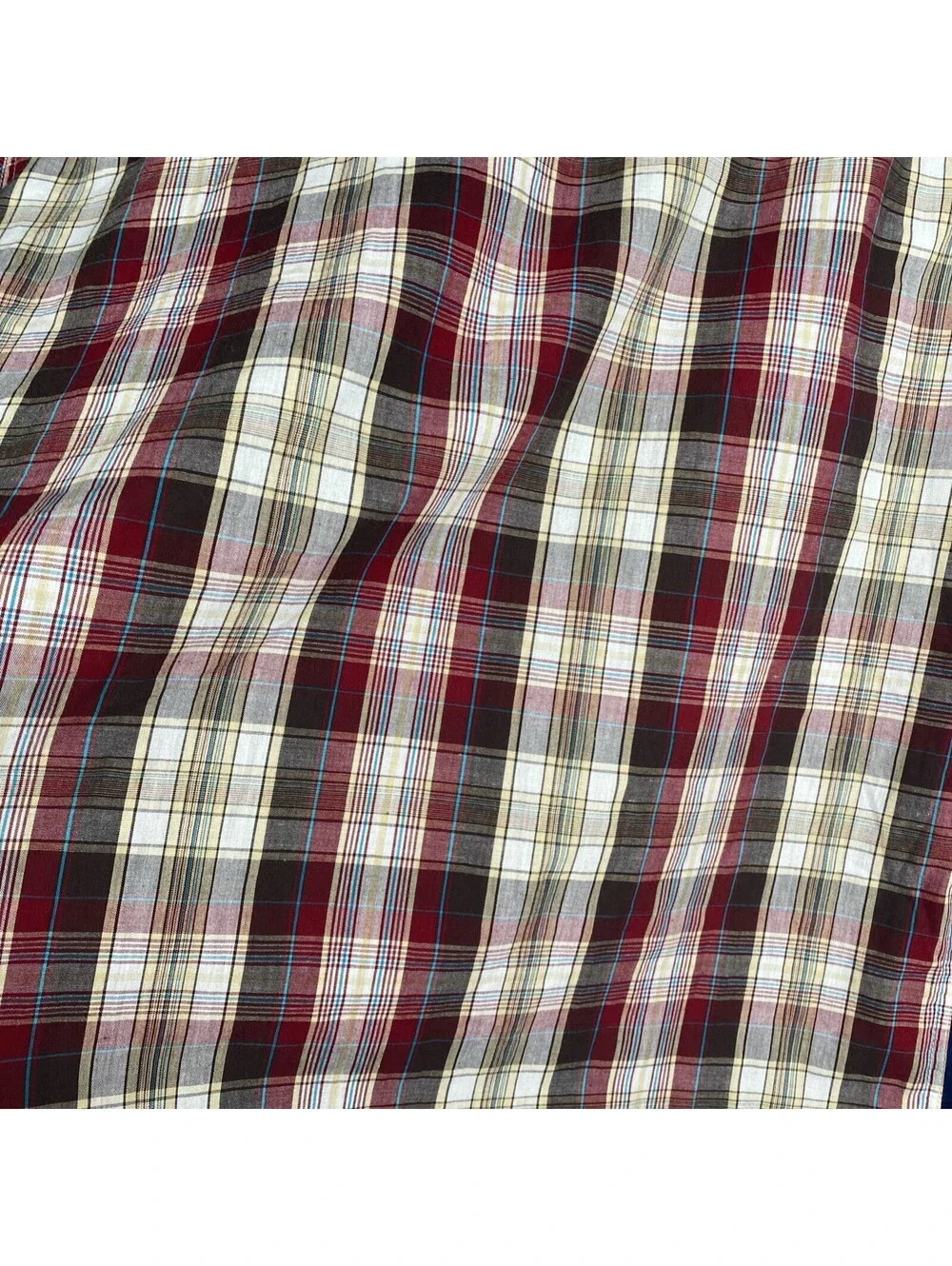 Levis Pearl Snap Shirt Red Plaid Modern Fit Western Button Down Men's Sz. Large